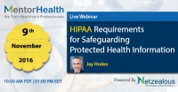 HIPAA Requirements for Safeguarding Protected Health Information 2016